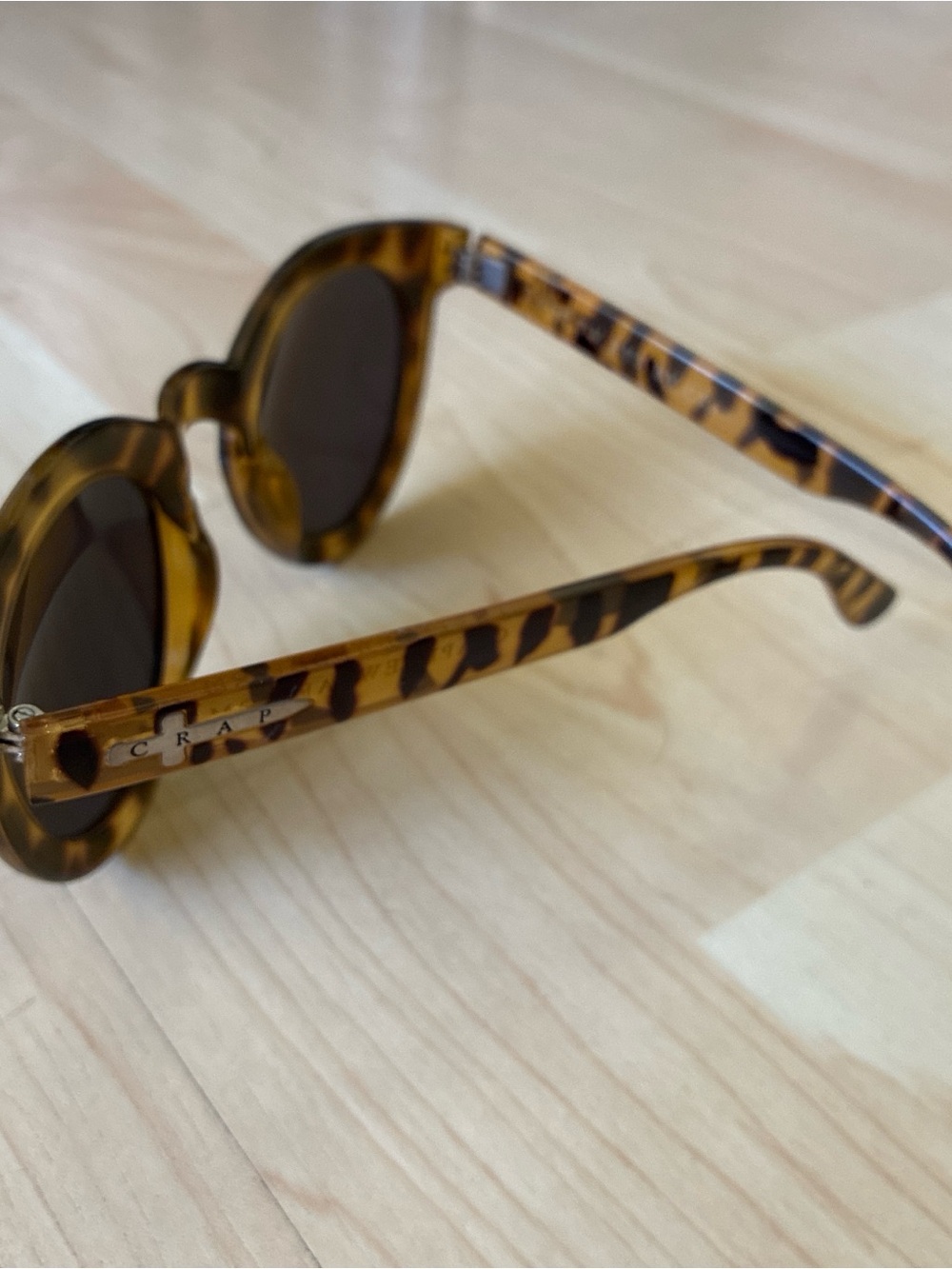 Crap Eyewear Tortoiseshell Brown and Black Round Sunglasses